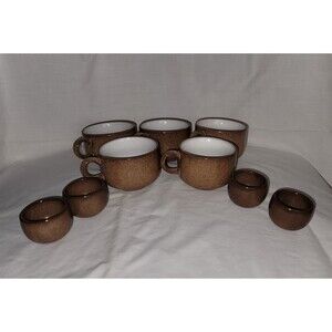 Friesland Melitta Ceracron Heidelberg Effekt Braun Coffee Cup and Egg Cups Brown